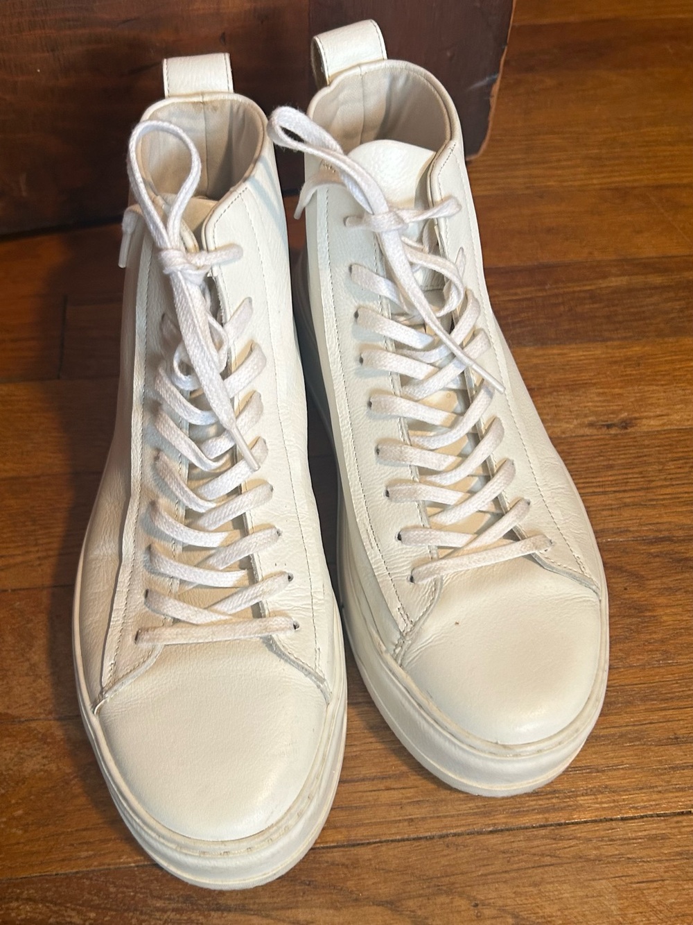 Vagabond White Leather Platform High Tops